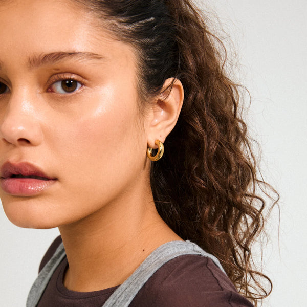 Phase Gold Plated Small Hoops