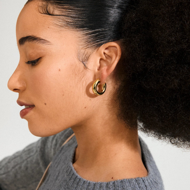 Phase Gold Plated Large Hoops