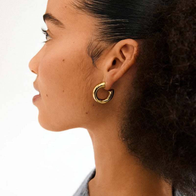 Phase Gold Plated Large Hoops