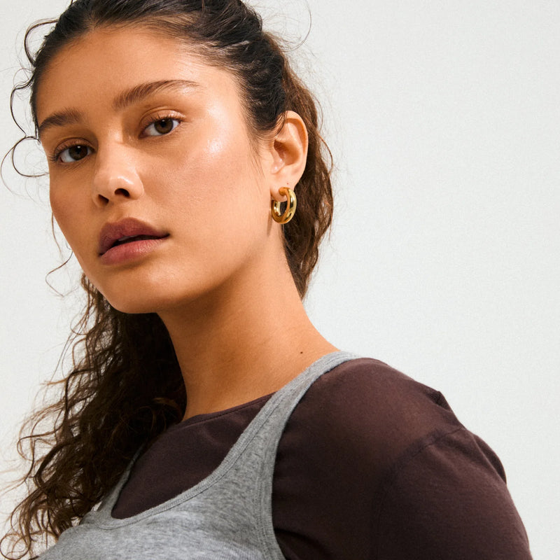 Phase Gold Plated Medium Hoops