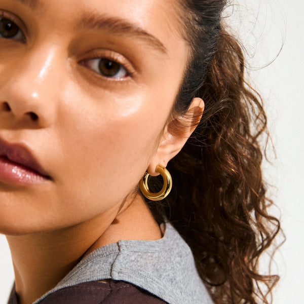 Phase Gold Plated Medium Hoops