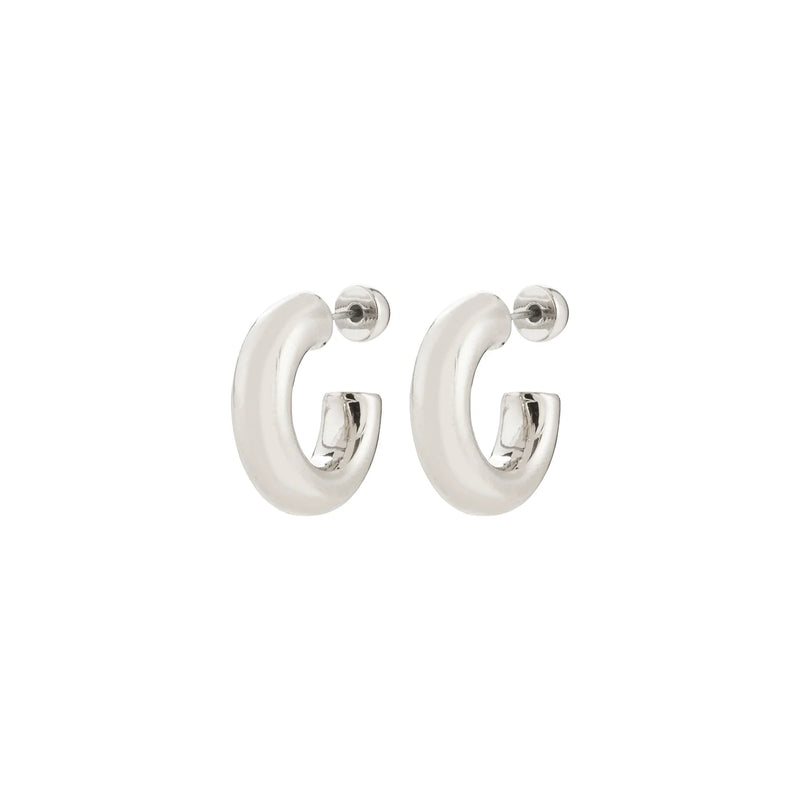 Phase Silver Plated Small Hoops
