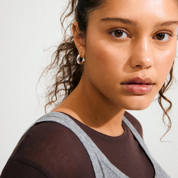 Phase Silver Plated Small Hoops