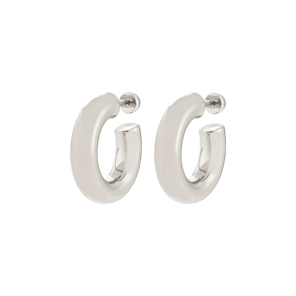 Phase Silver Plated Large Hoops