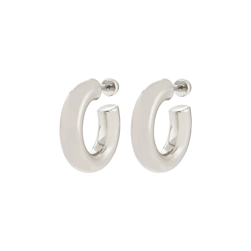 Phase Silver Plated Large Hoops