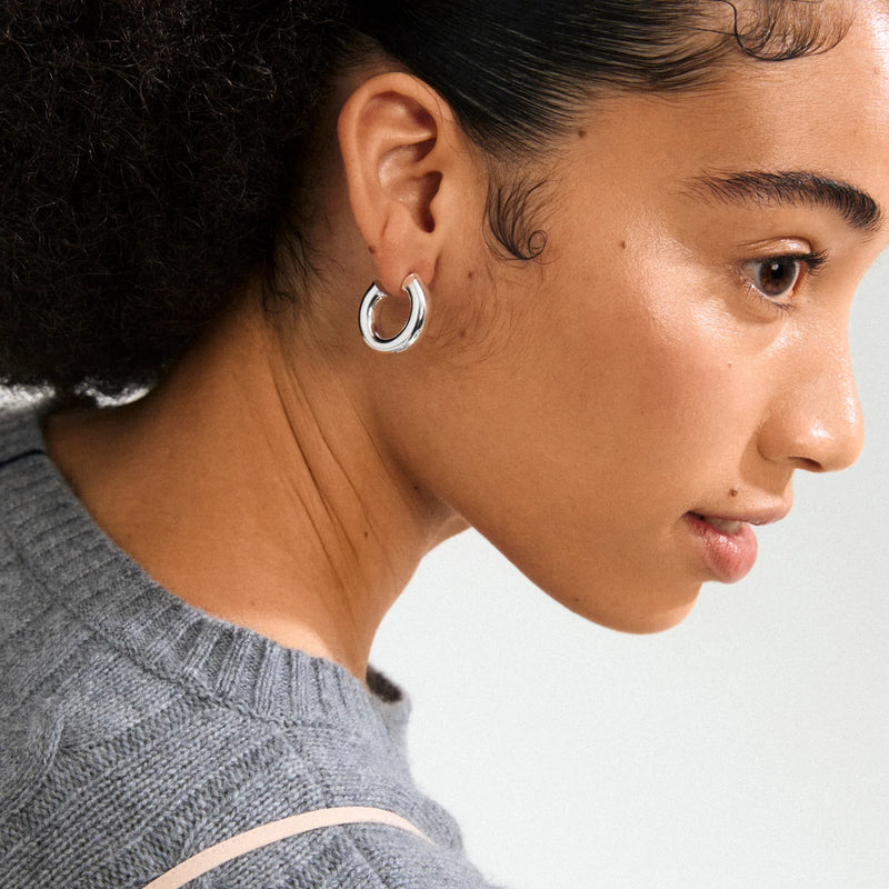 Phase Silver Plated Large Hoops
