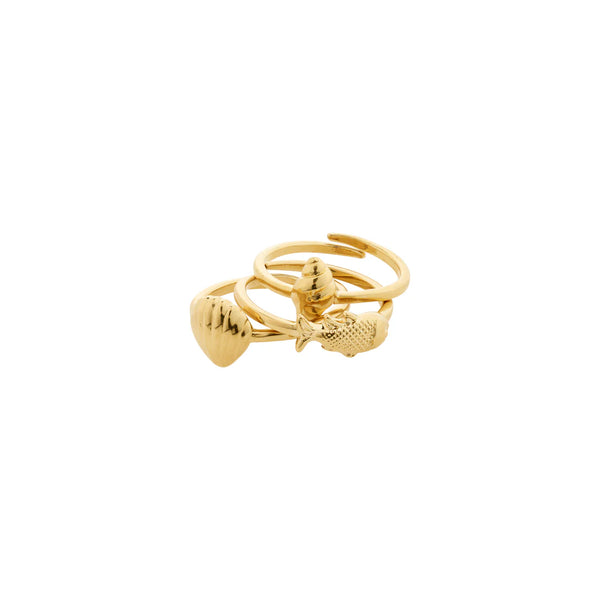 Breeze Gold Plated Ring Set