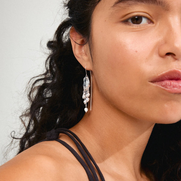 Breeze Silver Plated Chain Earrings