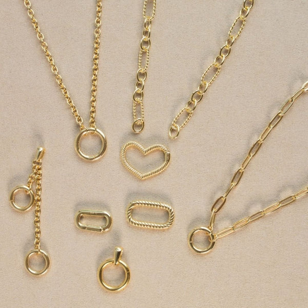 Gold Vermeil Paperclip Round Enhancer Necklace