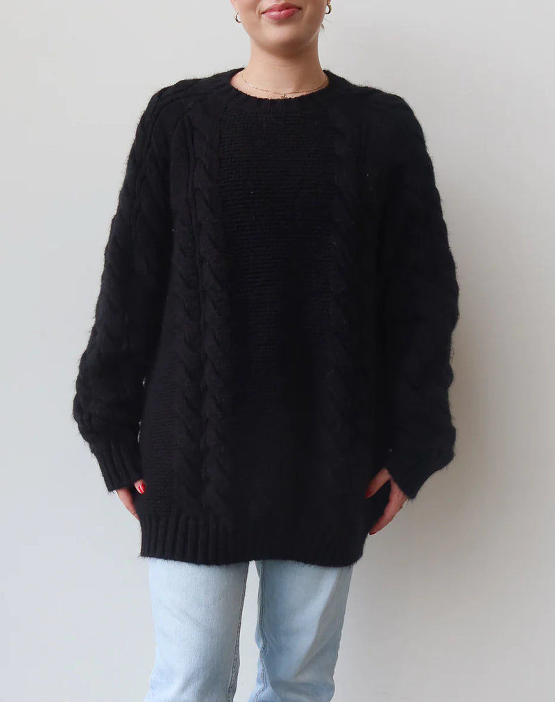 Adele Cable Knit Big Sister Sweater