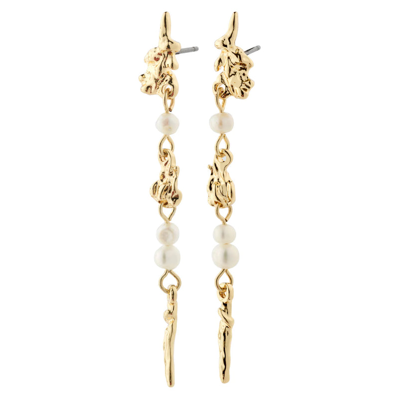 Constance Gold Plated Pearl Earrings