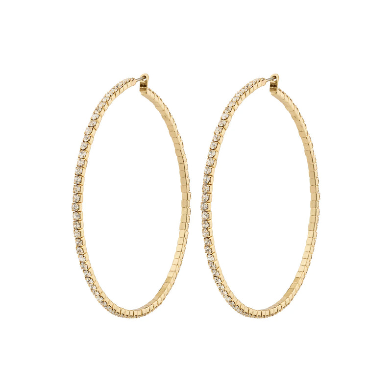 Sidney Gold Plated Crystal Hoops