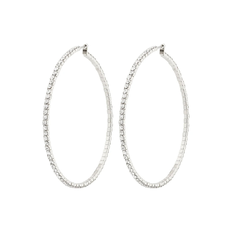 Sidney Silver Plated Crystal Hoops