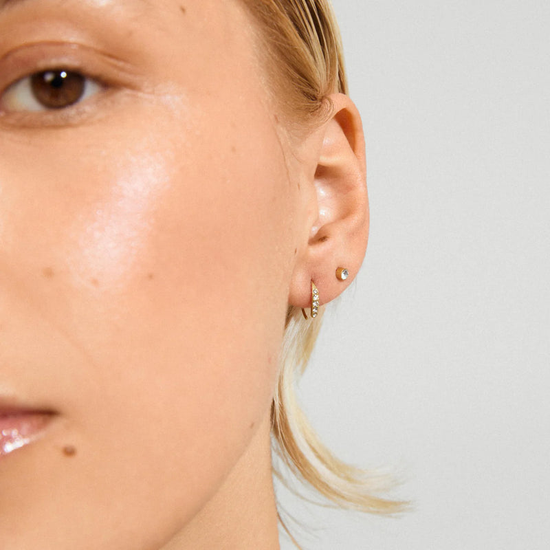 Gionni Gold Plated Crystal Hoops & Stud Earrings Set