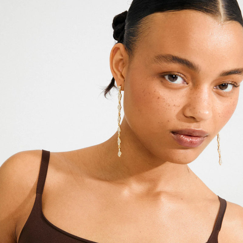 Basil Gold Plated Crystal Earrings