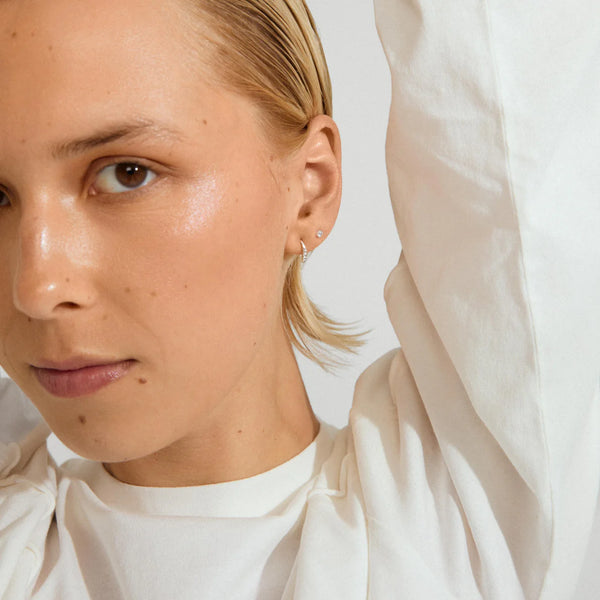 Gionni Silver Plated Crystal Hoops & Stud Earrings Set