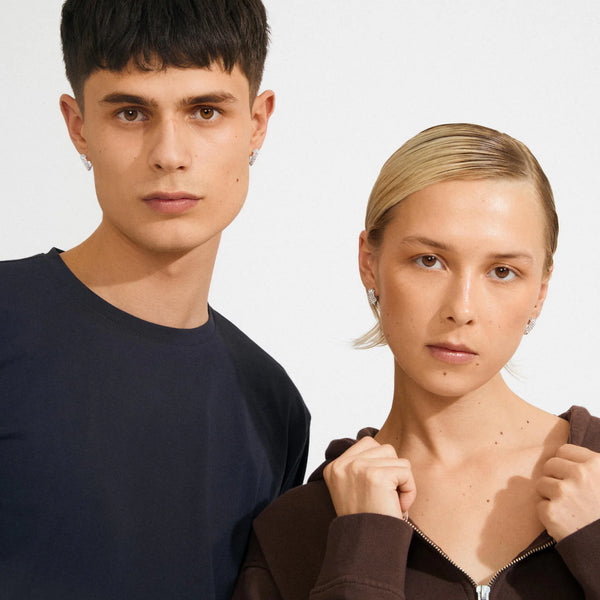 Soul Silver Plated Crystal Hoops