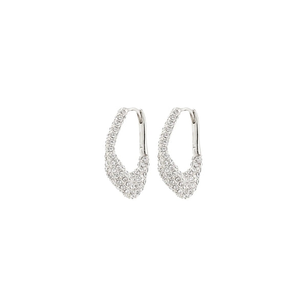 Fenix Silver Plated Crystal Hoops