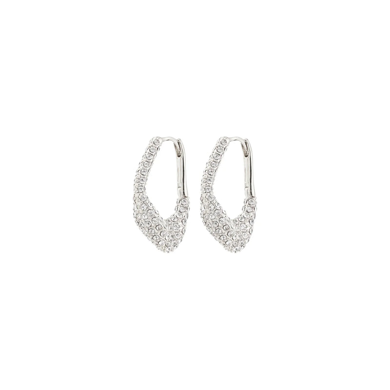 Fenix Silver Plated Crystal Hoops