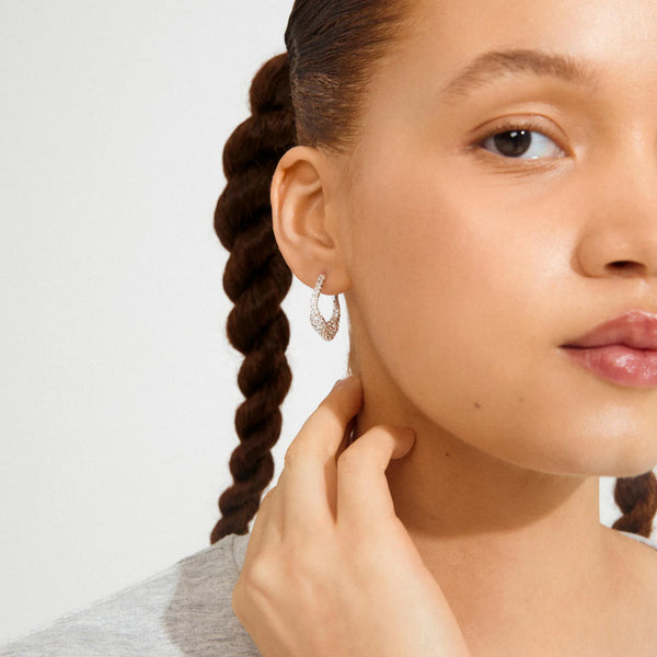 Fenix Silver Plated Crystal Hoops