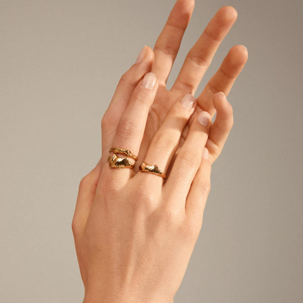 Anne Gold Plated Ring Set