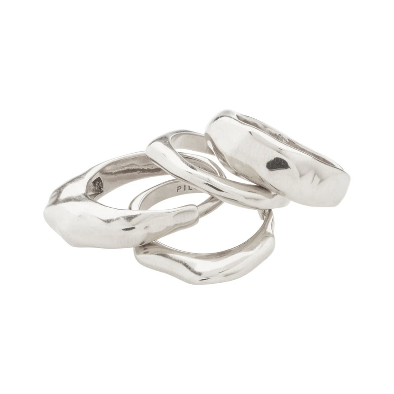 Asher Silver Plated Ring Set