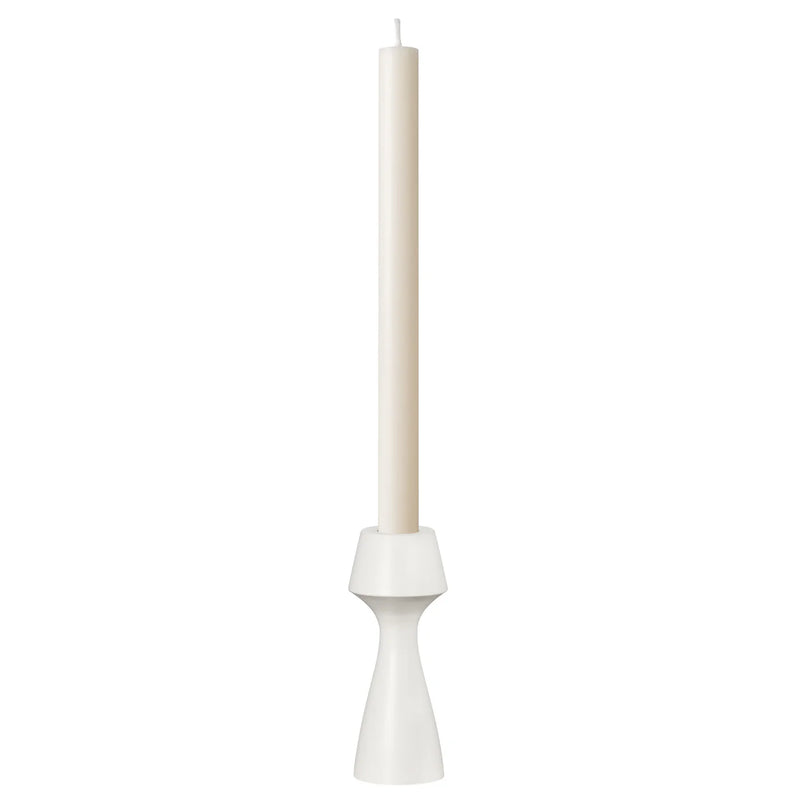 Matte Ivory Aluminum Taper Candle Holder