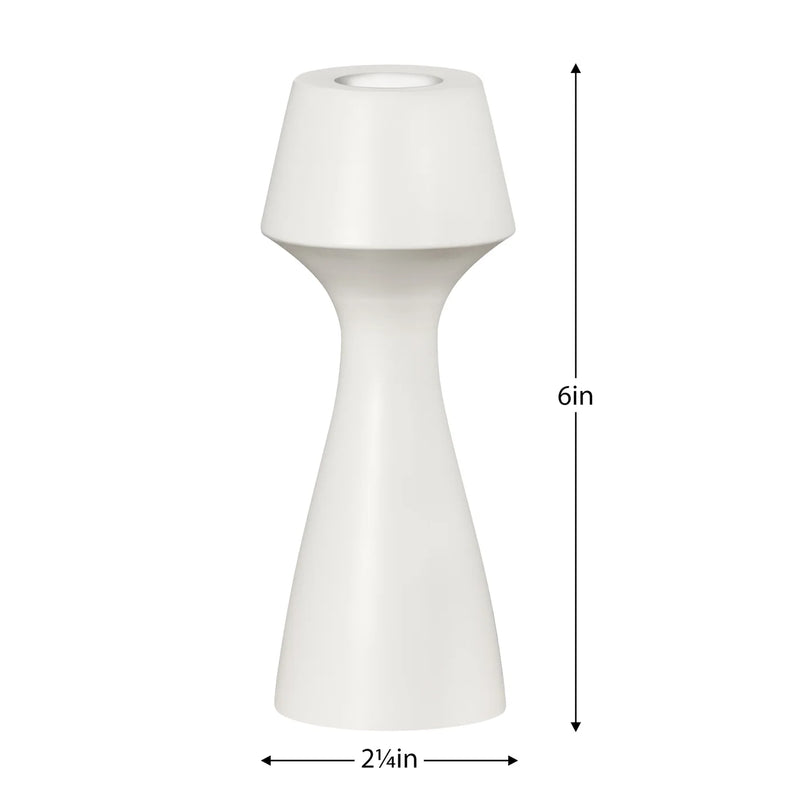 Matte Ivory Aluminum Taper Candle Holder