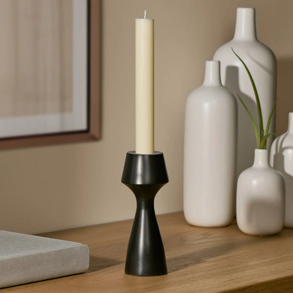 Matte Black Aluminum Taper Candle Holder