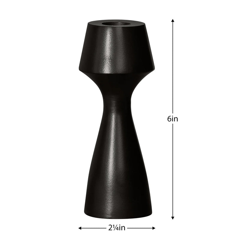 Matte Black Aluminum Taper Candle Holder