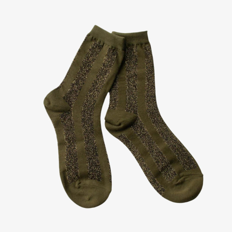 Vertical Glitter Stripe Socks