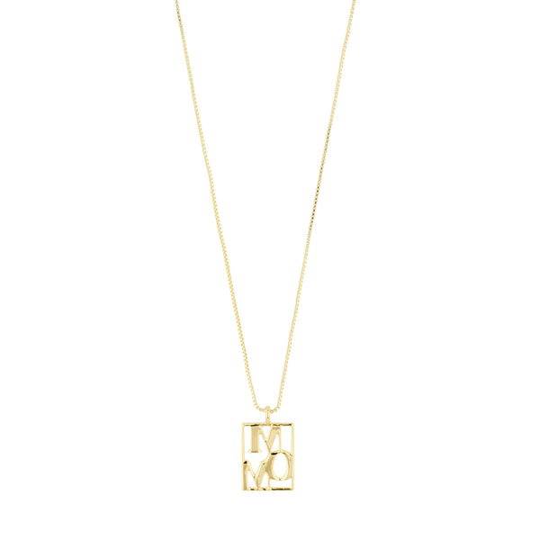 Mom Tag Gold Plated Necklace