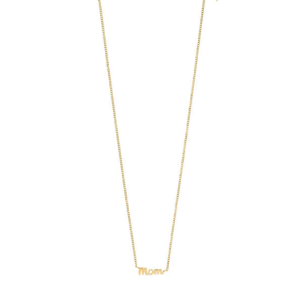 Mom Script Gold Plated Necklace