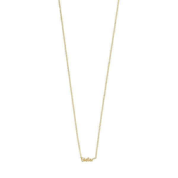 Sister Script Gold Plated Necklace