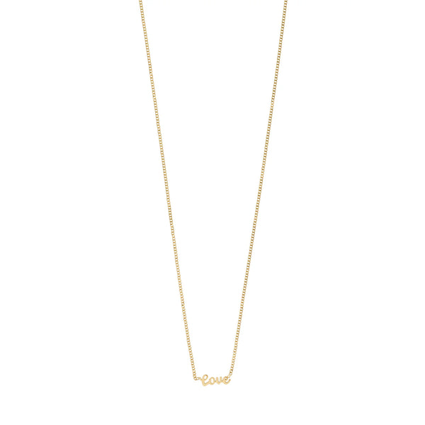 Love Script Gold Plated Necklace