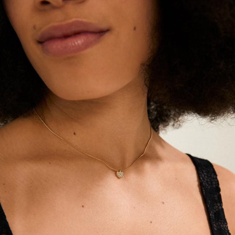 Emmett Gold Plated Crystal Heart Necklace