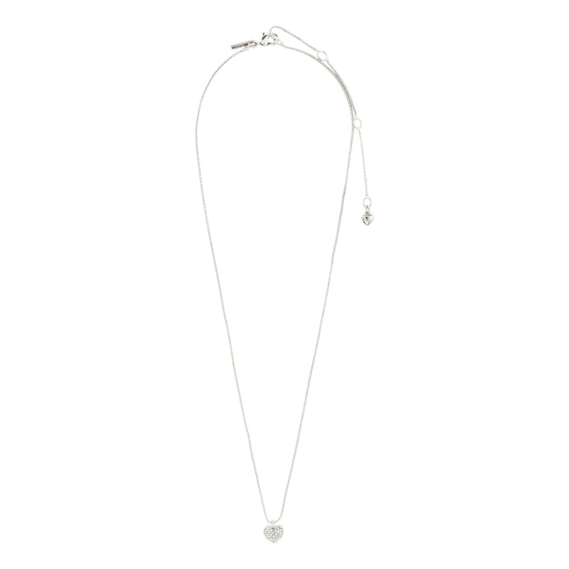 Emmett Silver Plated Crystal Heart Necklace