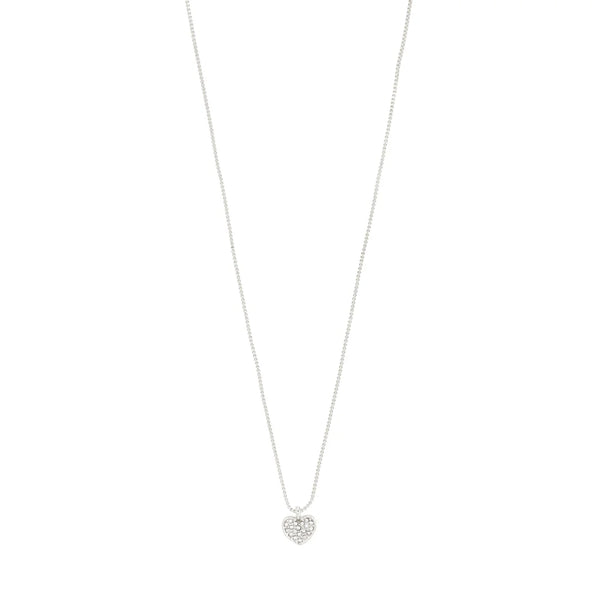 Emmett Silver Plated Crystal Heart Necklace