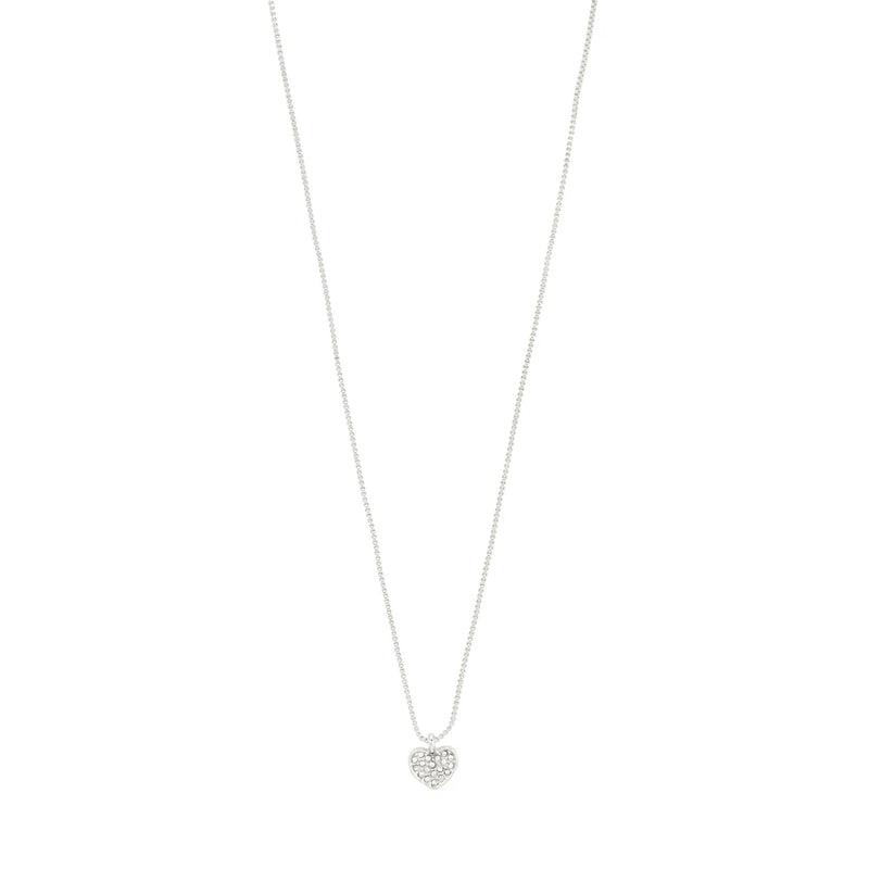 Emmett Silver Plated Crystal Heart Necklace