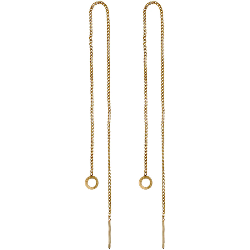 Tahoe Circle Gold Plated Pull Through Earrings