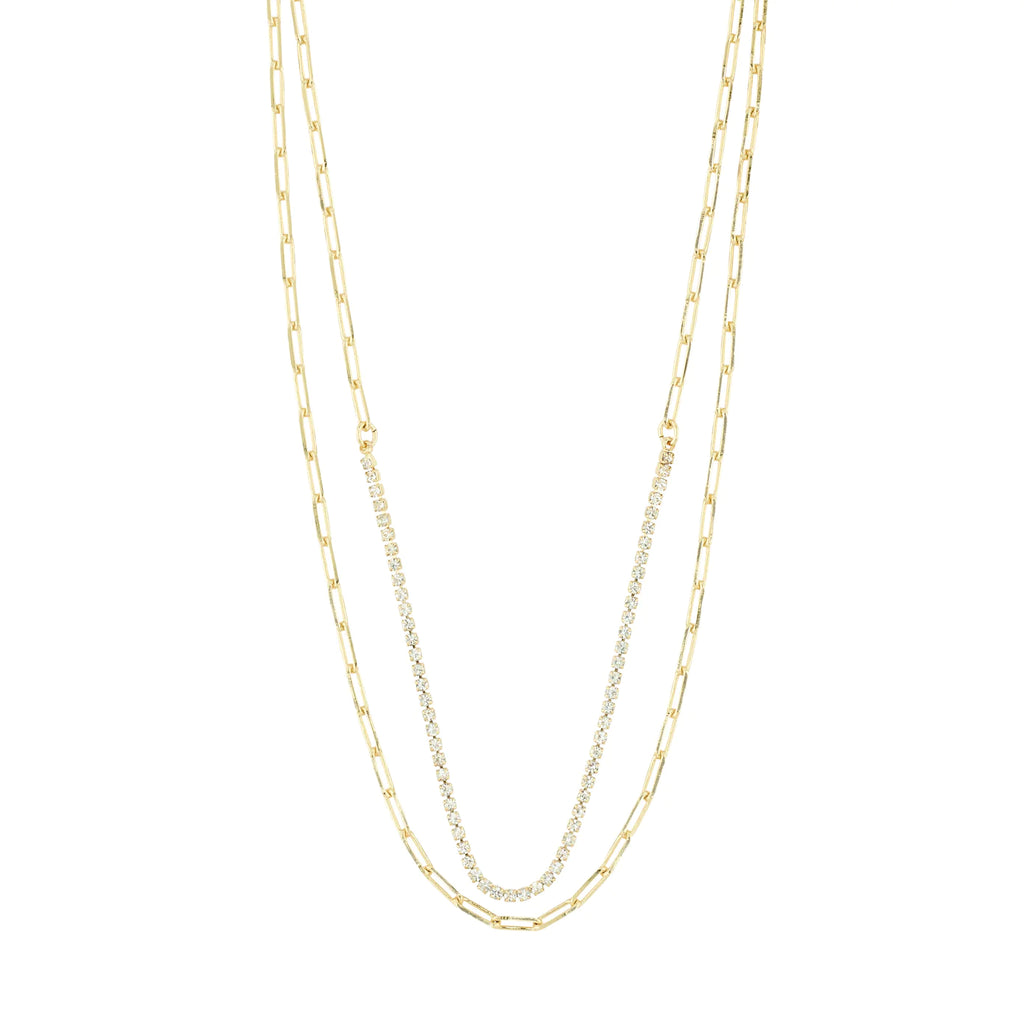 Rowan Gold Plated 2-in-1 Crystal Necklace Set – Silver Lotus Winnipeg
