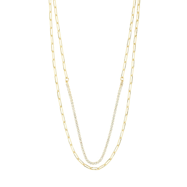 Rowan Gold Plated 2-in-1 Crystal Necklace Set