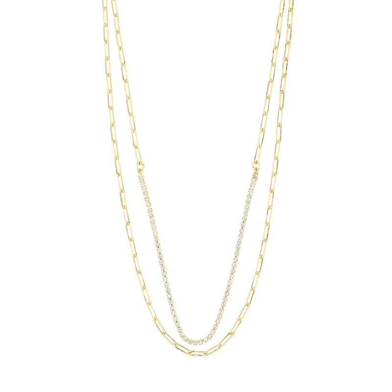 Rowan Gold Plated 2-in-1 Crystal Necklace Set