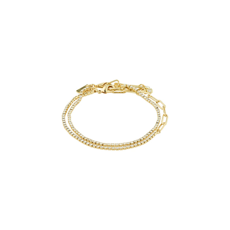 Rowan Gold Plated 2-in-1 Crystal Bracelet Set
