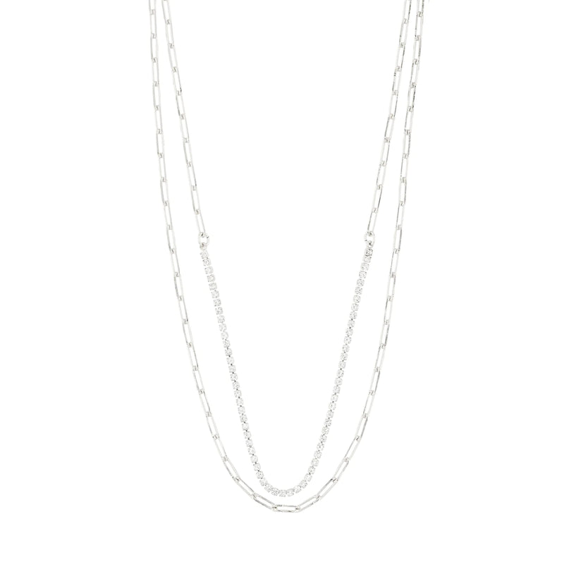 Rowan Silver Plated 2-in-1 Crystal Necklace Set