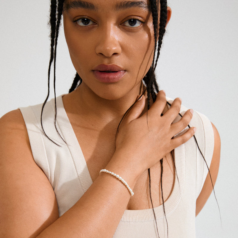 Elliana Gold Plated Pearl Bracelet