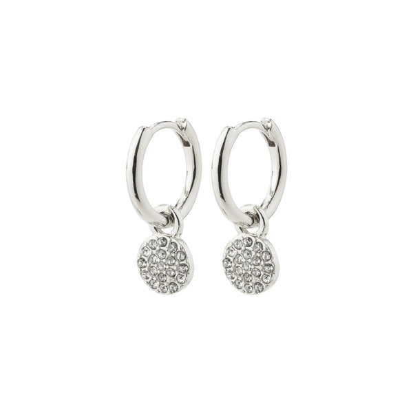 Chayenne Silver Plated Crystal Hoops