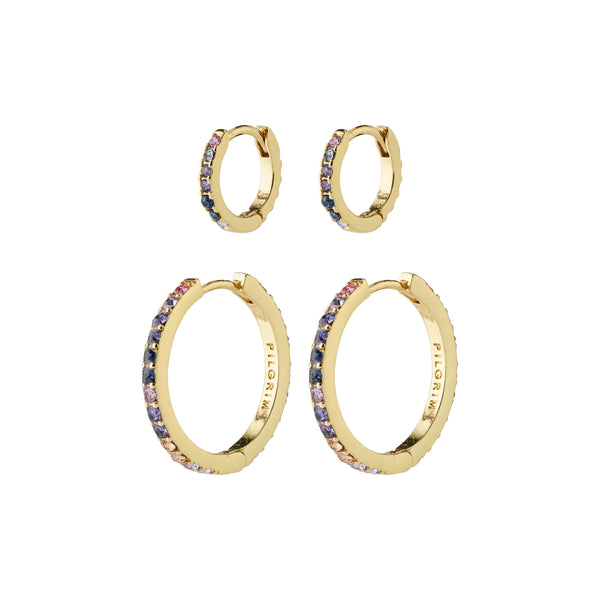 Reign Gold Plated Crystal Earring Set