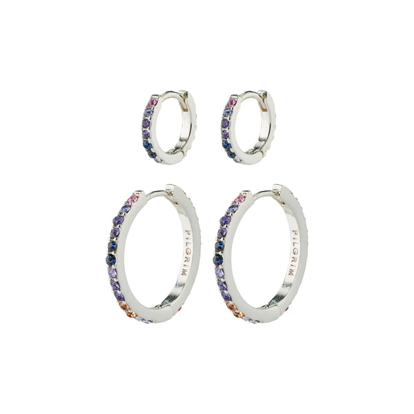 Reign Silver Plated Crystal Earring Set