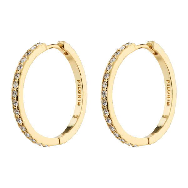 Ebna Maxi Gold Plated Crystal Hoops